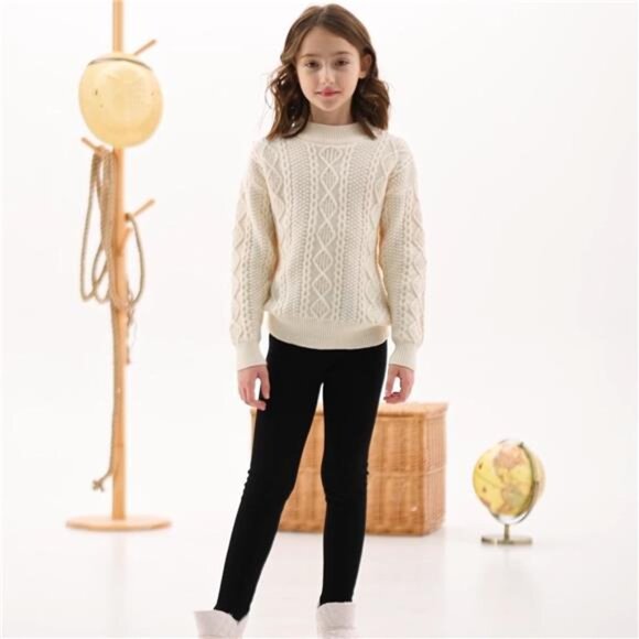 BOOPH Girls Winter Leggings Fleece Lined Toddler Kids Basic Full Length Pants - Picture 5 of 7